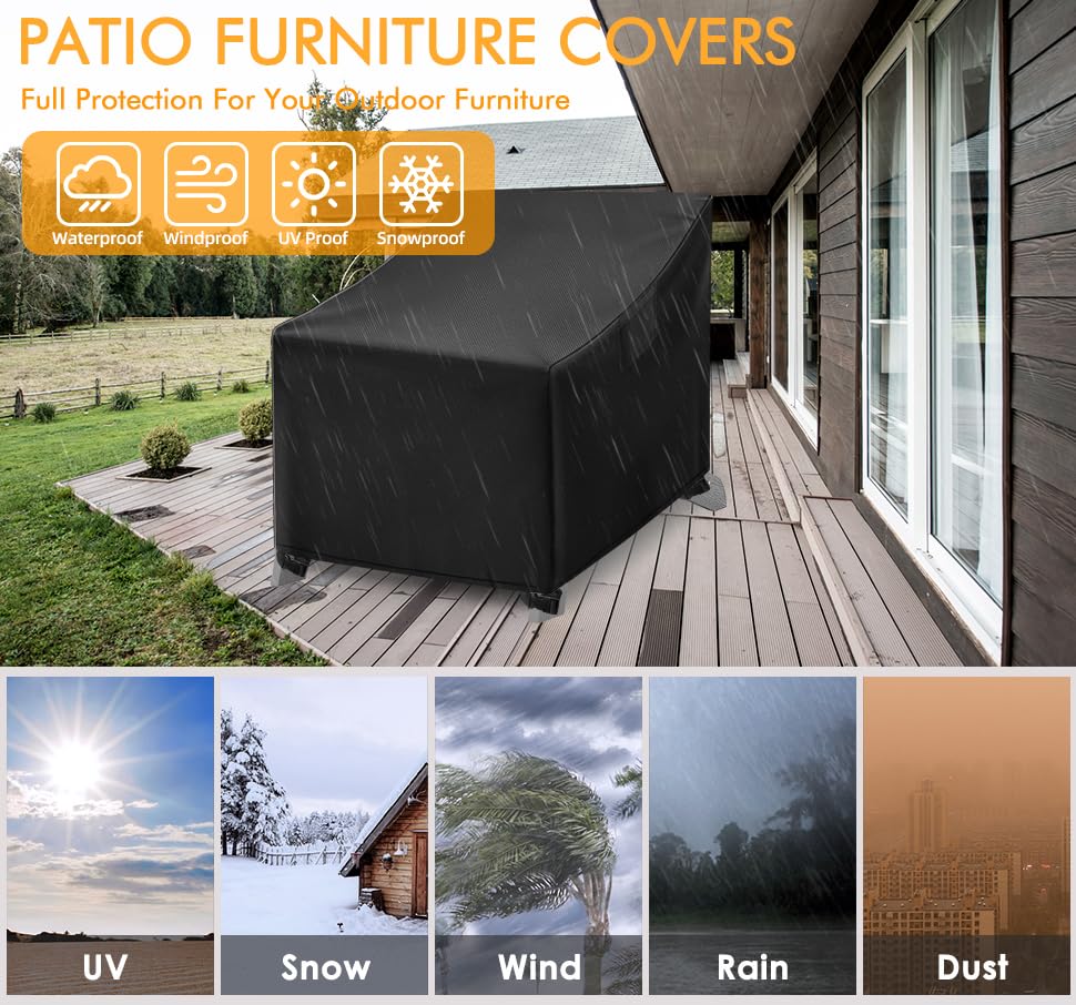 WLEAFJ Adirondack chair cover in all-season protection.