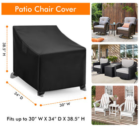 WLEAFJ Adirondack chair cover with straps keeps chair secure.
