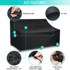 WLEAFJ heavy-duty couch cover featuring padded handles for easy installation.