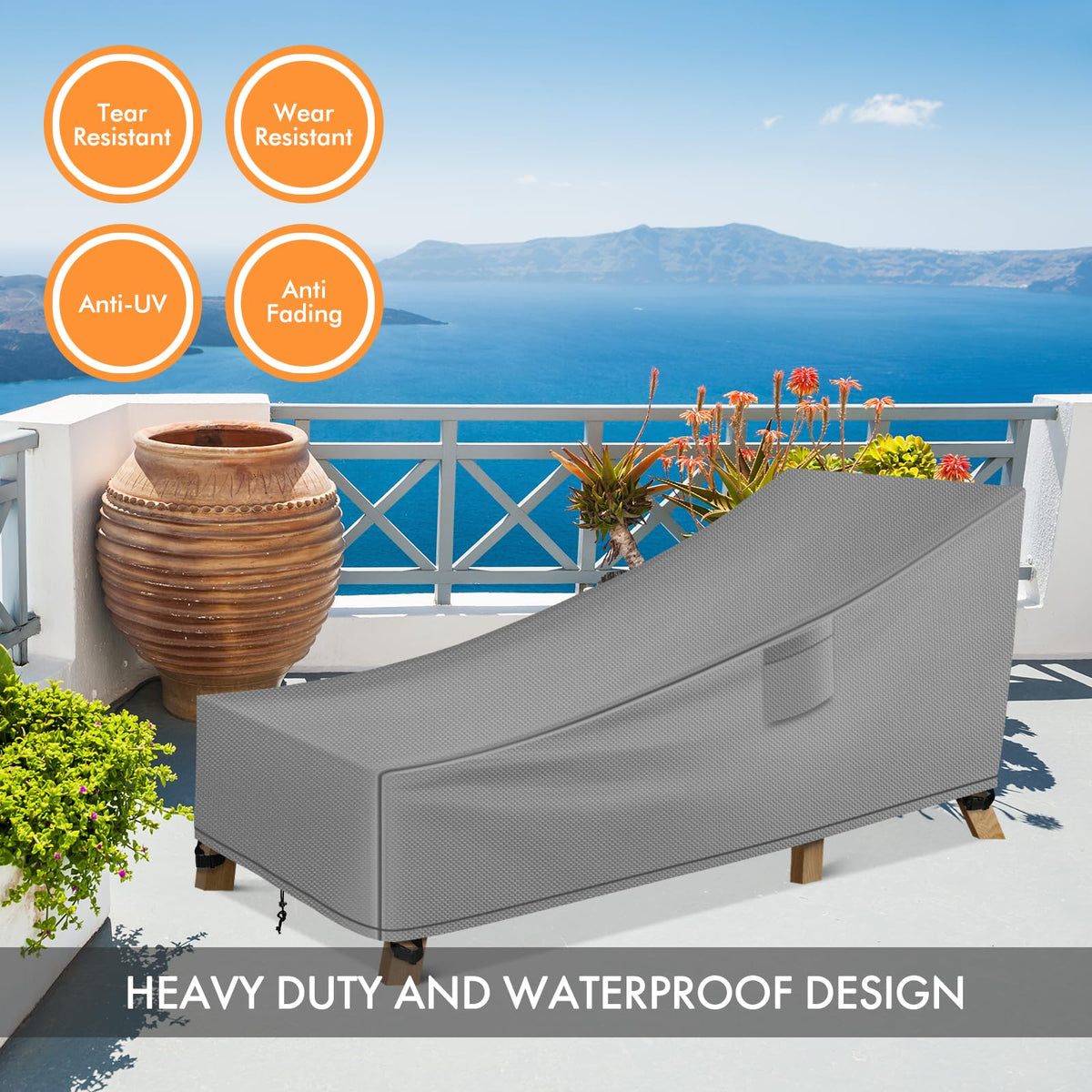 WLEAFJ 78L x 34W x 32H cover demonstrates full chaise lounge protection