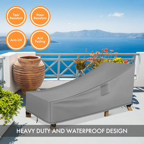WLEAFJ 78L x 34W x 32H cover demonstrates full chaise lounge protection