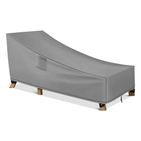 WLEAFJ patio chaise lounge cover front view shows snug fit and waterproof protection