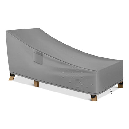 WLEAFJ patio chaise lounge cover front view shows snug fit and waterproof protection