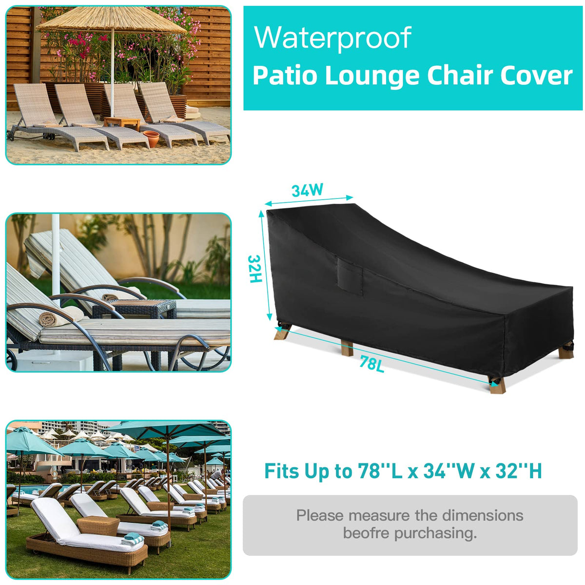 WLEAFJ windproof cover with straps staying secure in windy weather