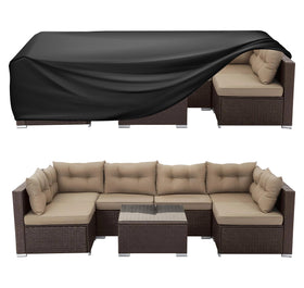 WLEAFJ patio cover rectangle 128L84W28H protects outdoor furniture from rain and sun.
