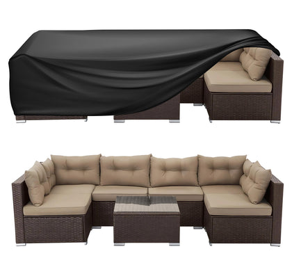 WLEAFJ patio cover rectangle 128L84W28H protects outdoor furniture from rain and sun.