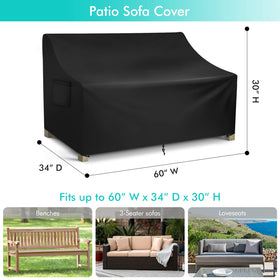 WLEAFJ patio cover side view shows snug fit and windproof security