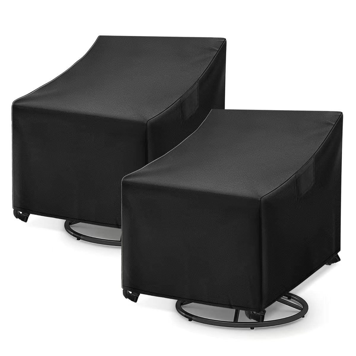 WLEAFJ patio swivel chair cover waterproof front view for rain and sun protection