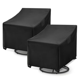 WLEAFJ patio swivel chair cover waterproof front view for rain and sun protection