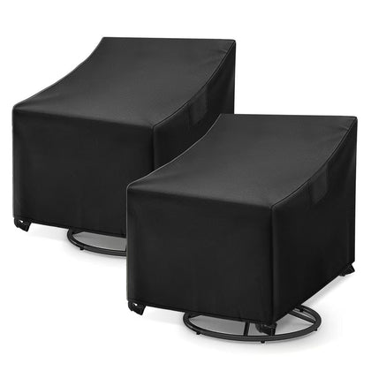 WLEAFJ patio swivel chair cover waterproof front view for rain and sun protection