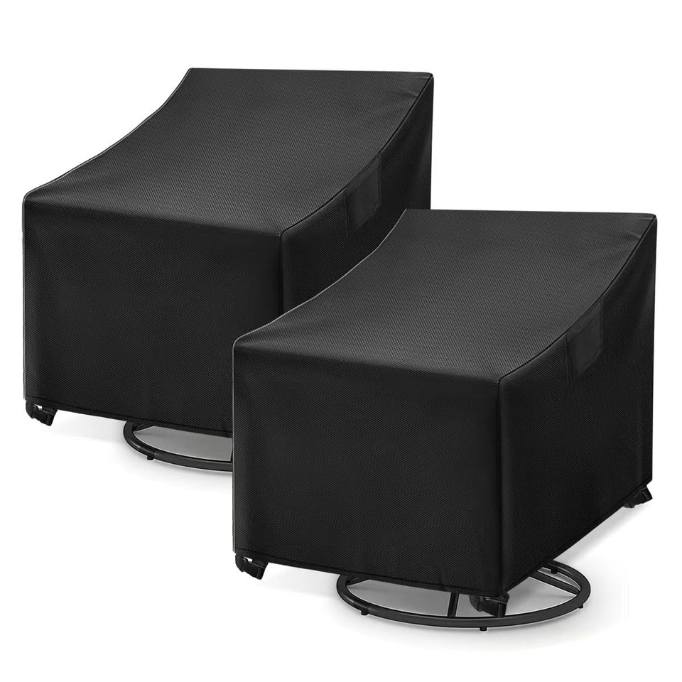 WLEAFJ patio swivel chair cover waterproof front view for rain and sun protection