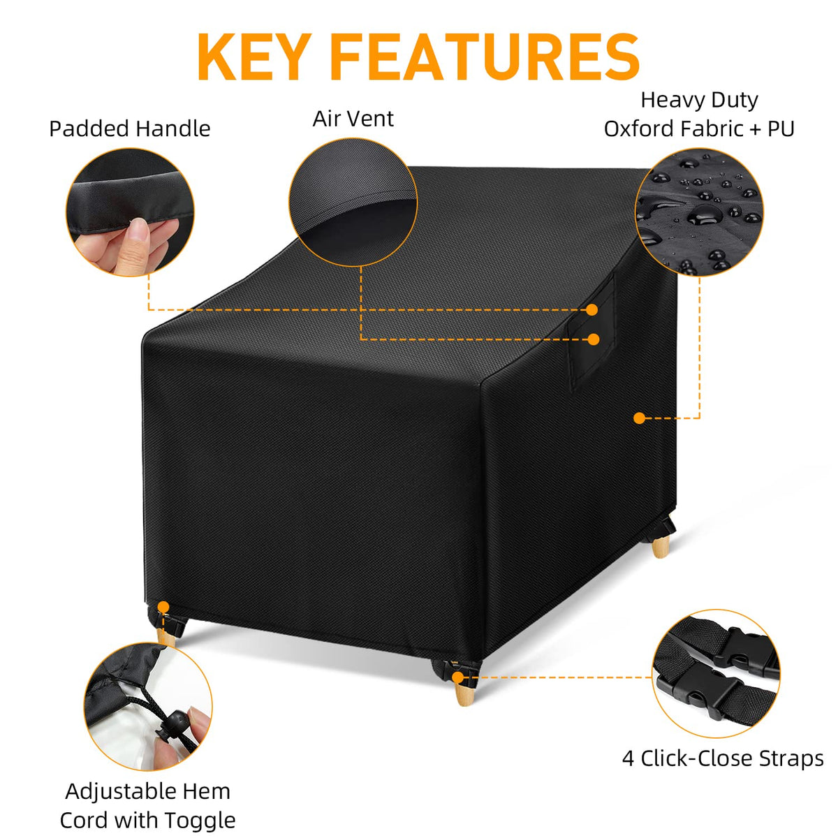 Windproof design with straps keeps the cover secure in gusty conditions.