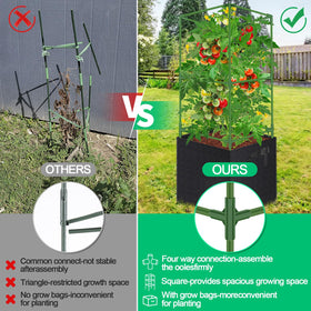 WLLEYAY adjustable-height tomato cage demonstrates flexible support for climbing plants