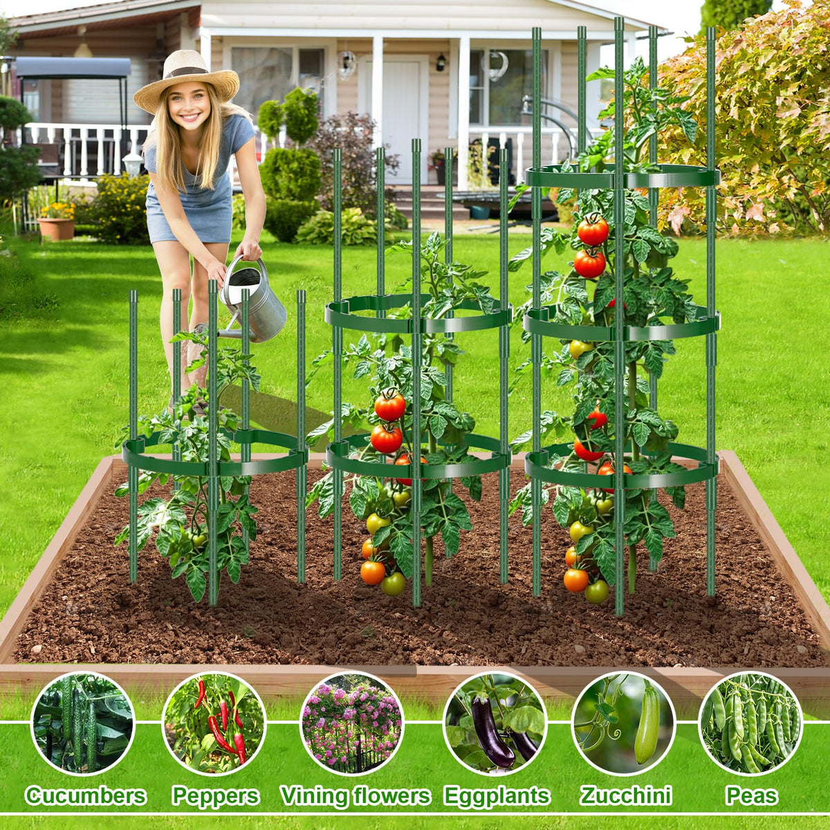 WLLEYAY easy-insert soil ends for simple staking in garden