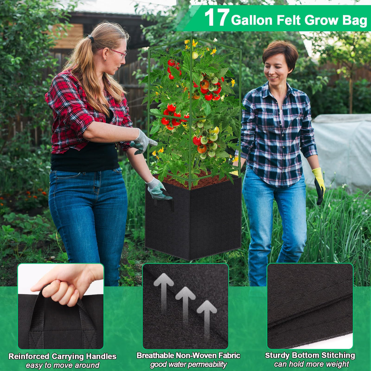 WLLEYAY grow bag with handles for easy movement and sun exposure