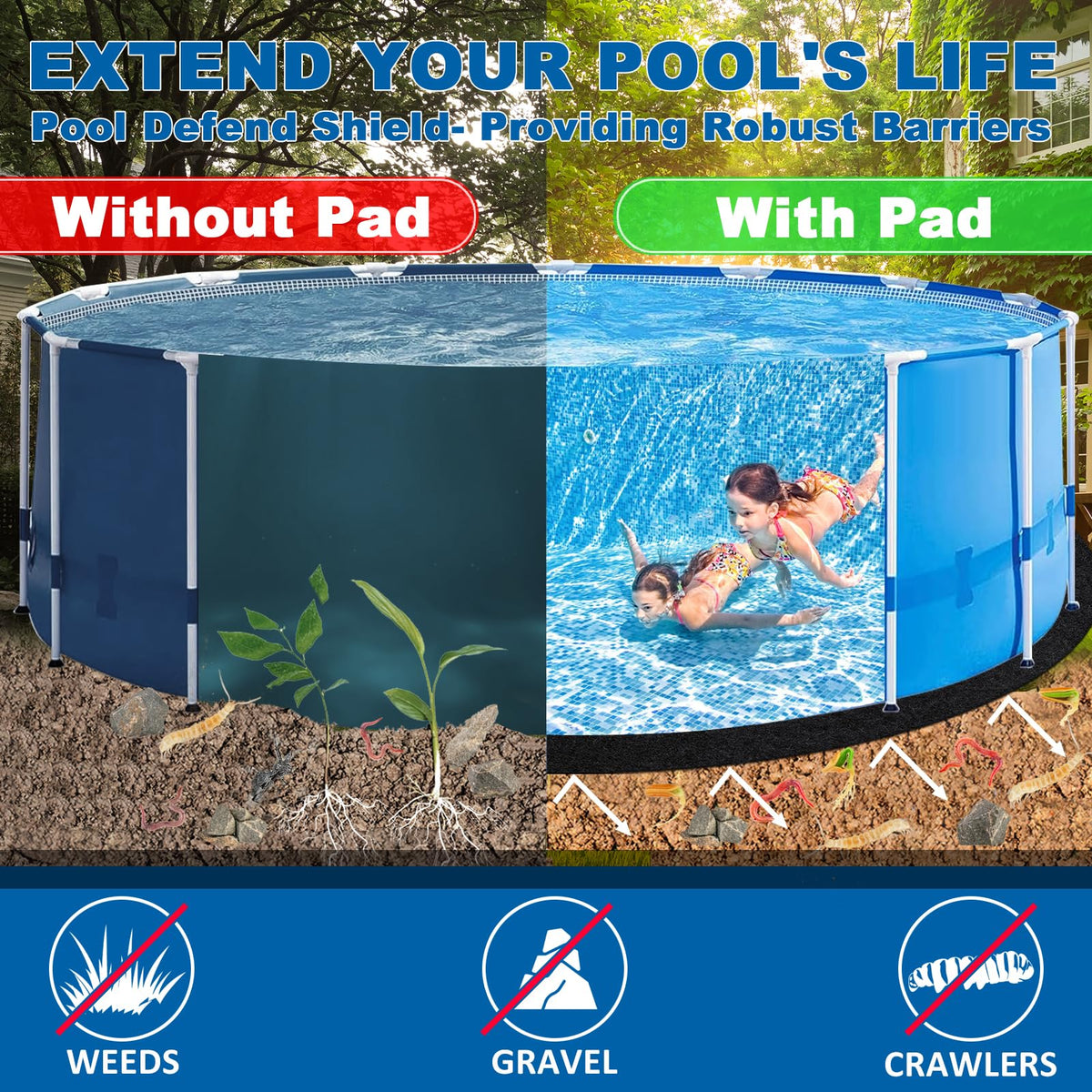 WLLEYAY 10 ft round pad ships ready to install
