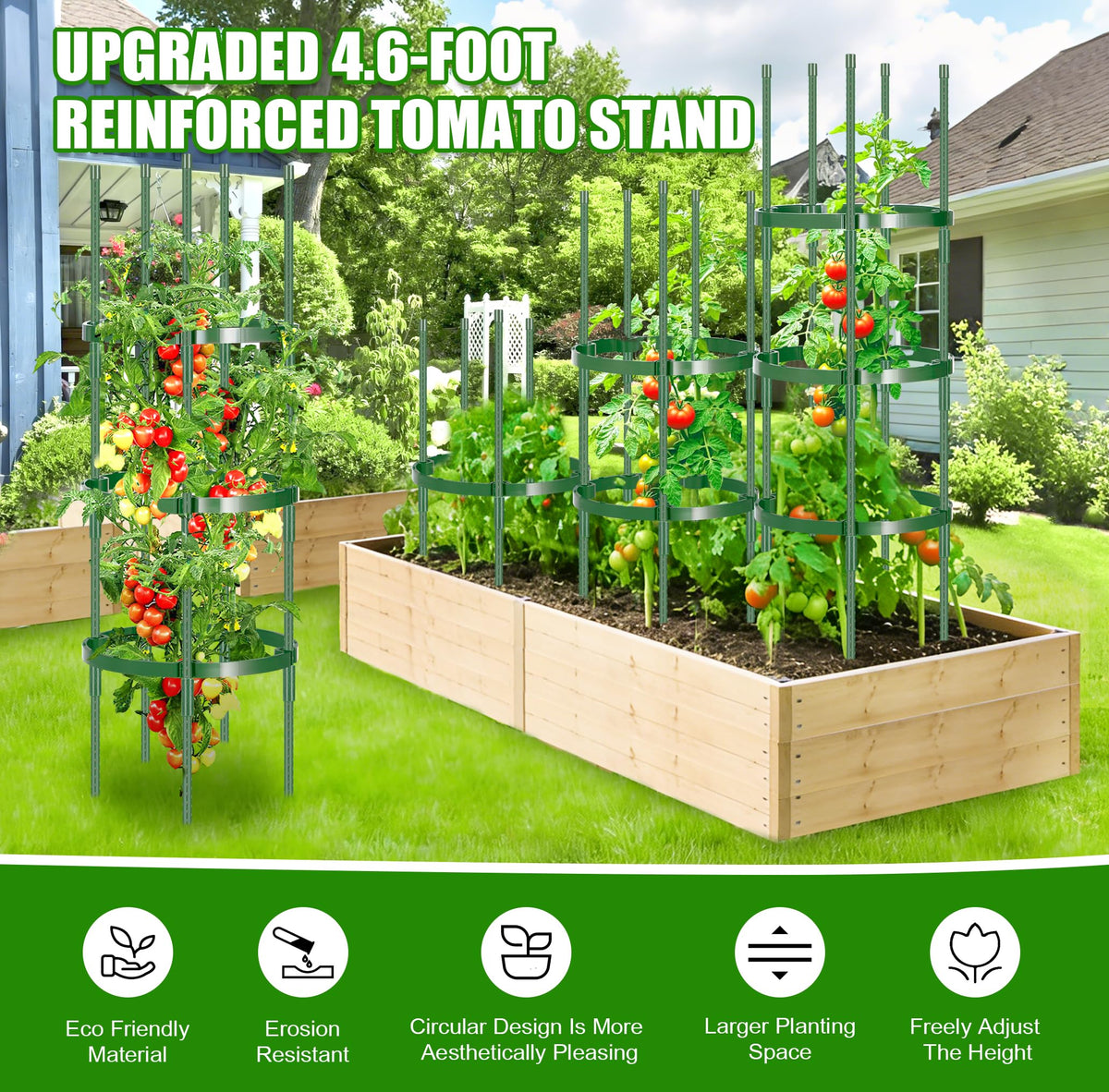 WLLEYAY tomato cage setup highlighting easy installation