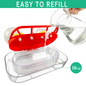 WLLKOO easy-fill and easy-clean design with two-part bottle and base.