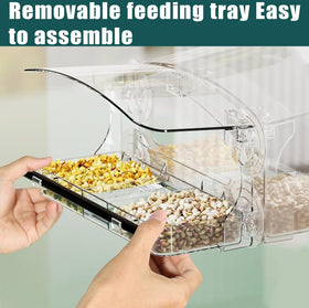 Clear viewing design of the WLLKOO feeder enables easy bird-watching from indoors.