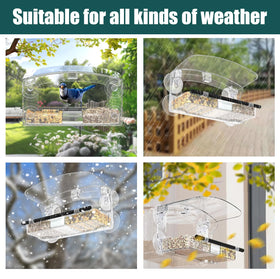 Detachable seed tray on the WLLKOO feeder simplifies cleaning and maintenance.