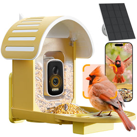 WLNYUGS Smart Bird Feeder camera front view showing 2.5K video capture for clear backyard footage