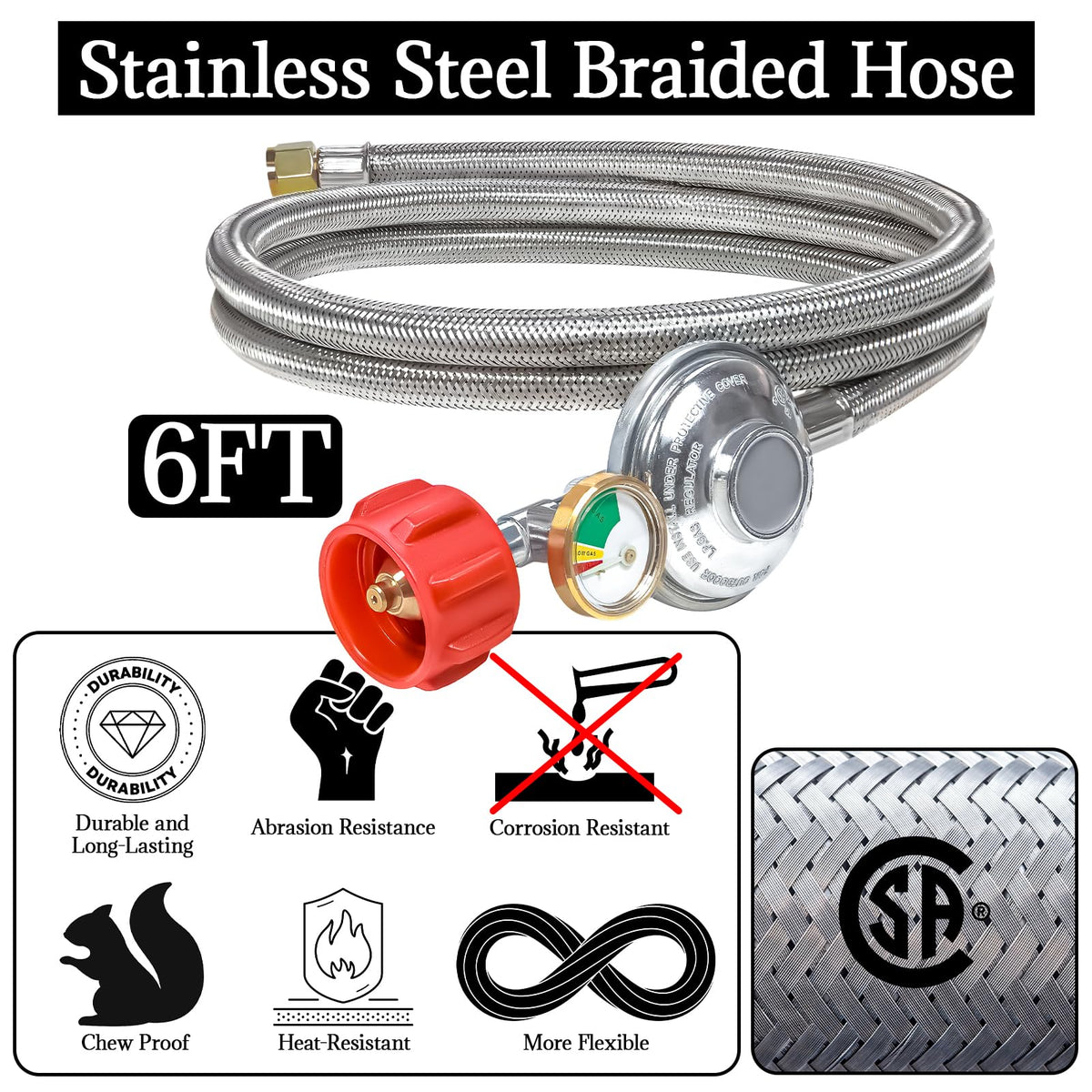 Wmnvshier 90-degree elbow adapter enables direct Blackstone or grill connections.
