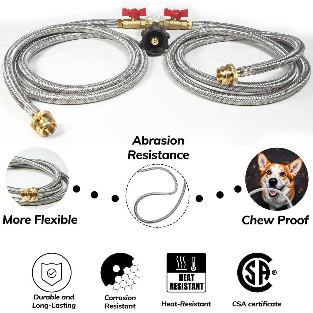 Wmnvshier 2 way propane adapter enables two devices simultaneously