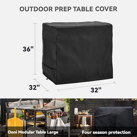 Wnanan cover with handles enables easy on/off for outdoor pizza setups.