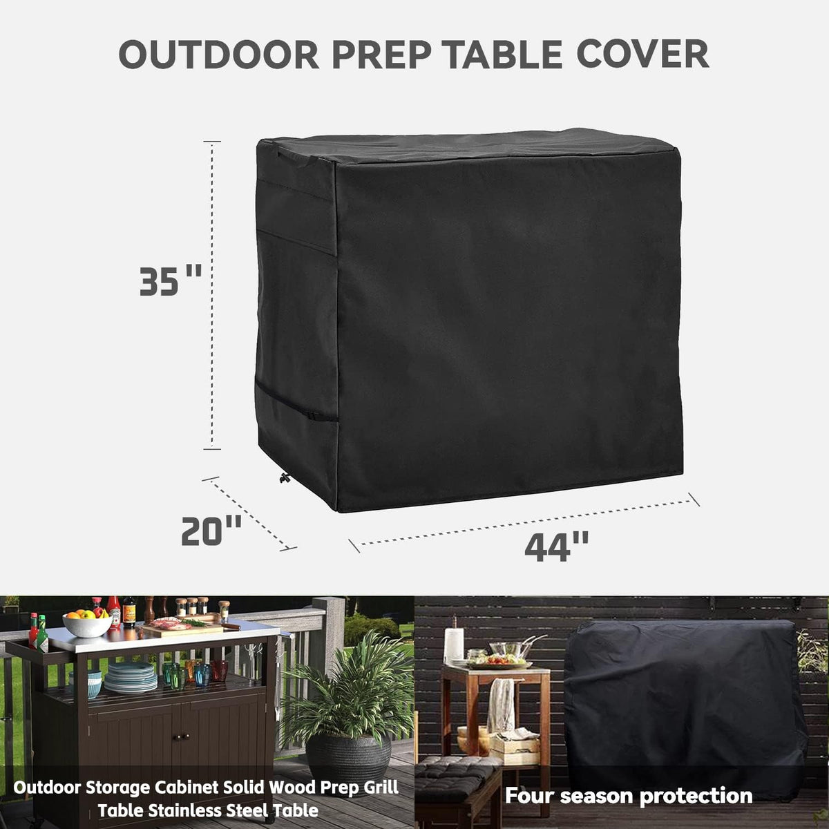 Wnanan stainless steel cart cover with easy-fit handles for quick setup.