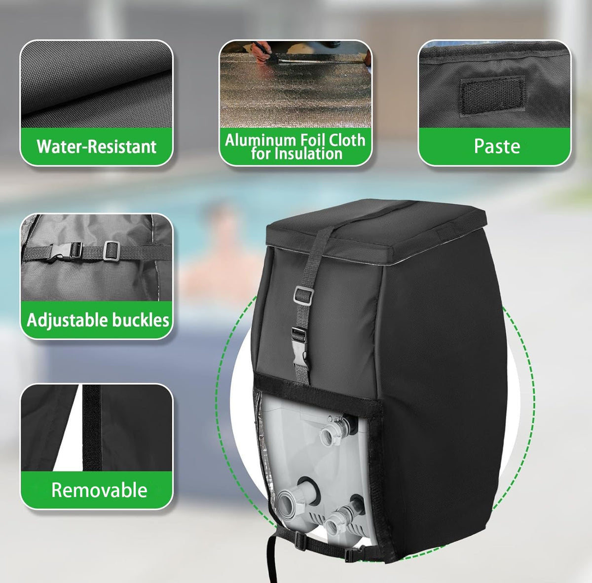 Wnanan cover top safety clasps enable quick secure opening and wind resistance.