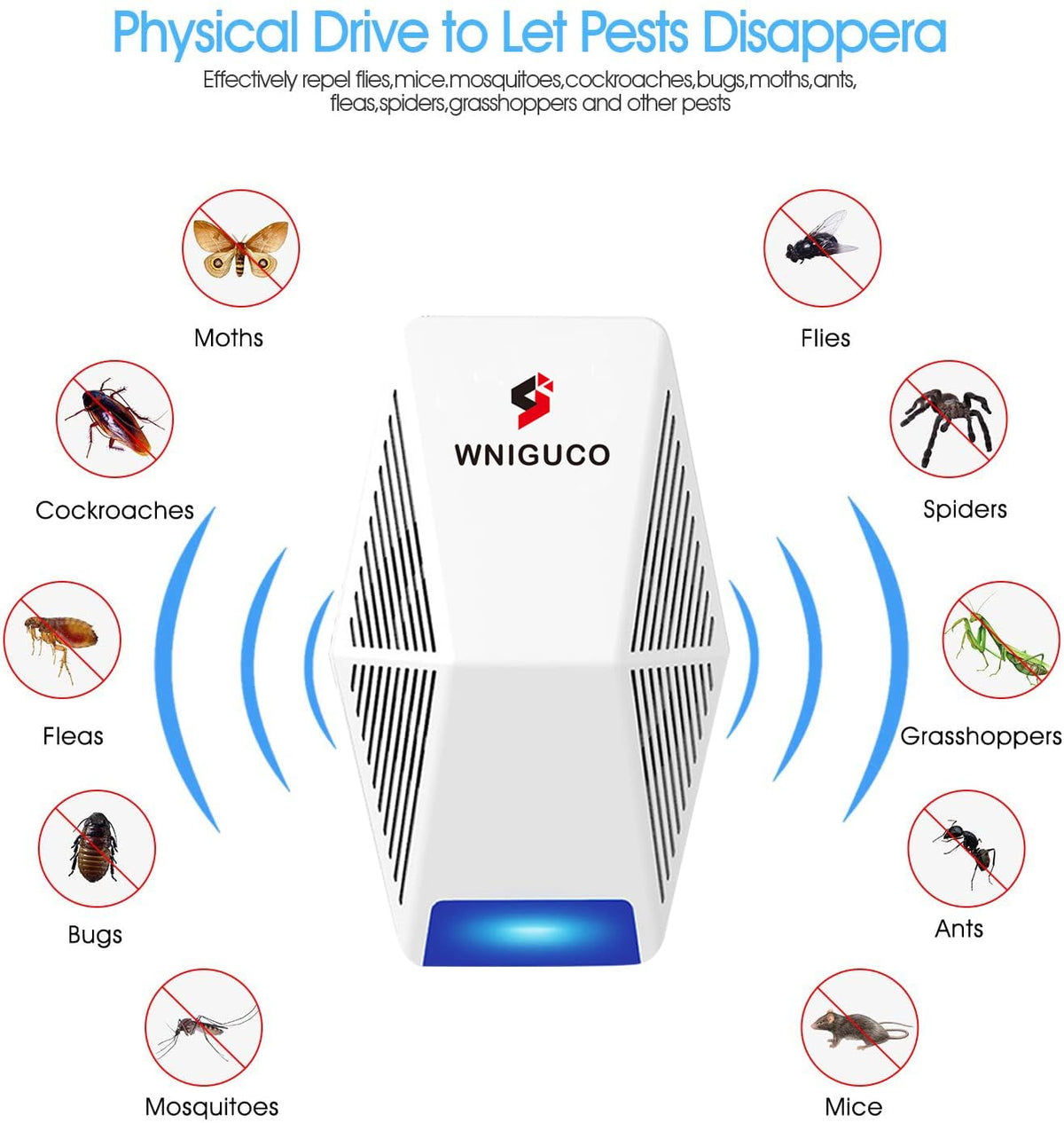 WNIGUCO pest control repeller plugged in to keep pests at bay without chemicals