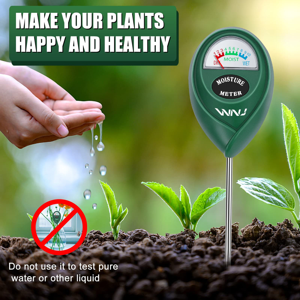 Ideal for lawns and beds, monitor soil moisture precisely.