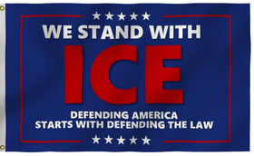 WNOHDSTT We Stand With Ice flag 3x5ft for outdoor display with vivid colors