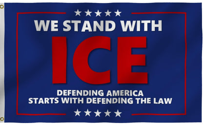 WNOHDSTT We Stand With Ice flag 3x5ft for outdoor display with vivid colors