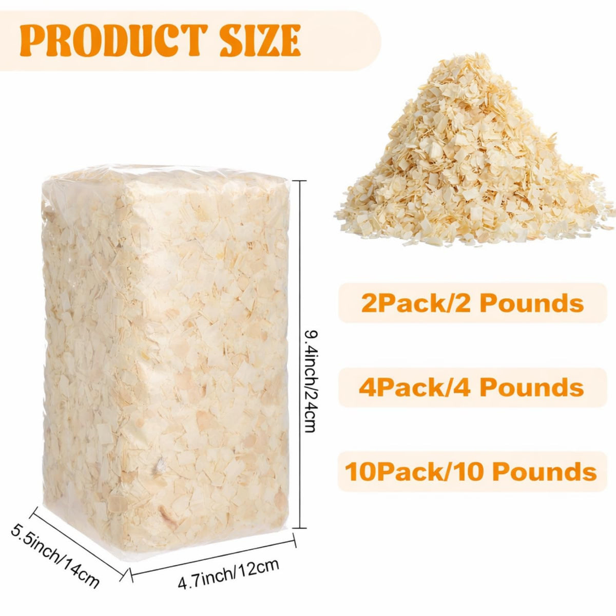 Woanger 2lb packaging bedding, compressed for easy storage and quick spreading.