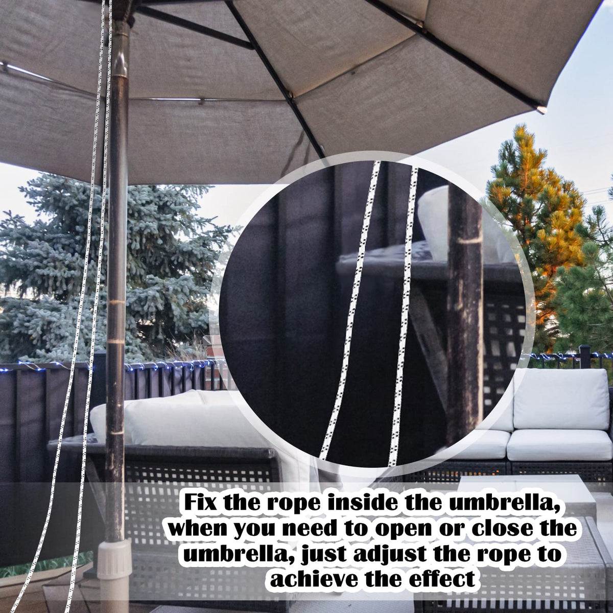 Woanger nylon replacement rope for umbrella, durable and lightweight.