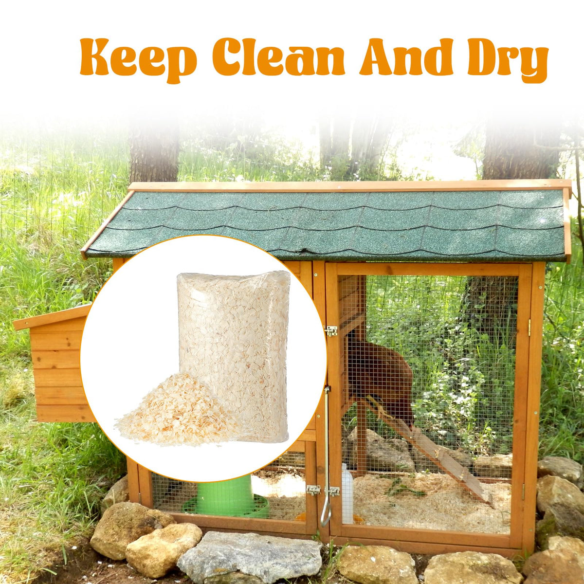 Woanger odor-control bedding helps keep the coop smelling fresh.