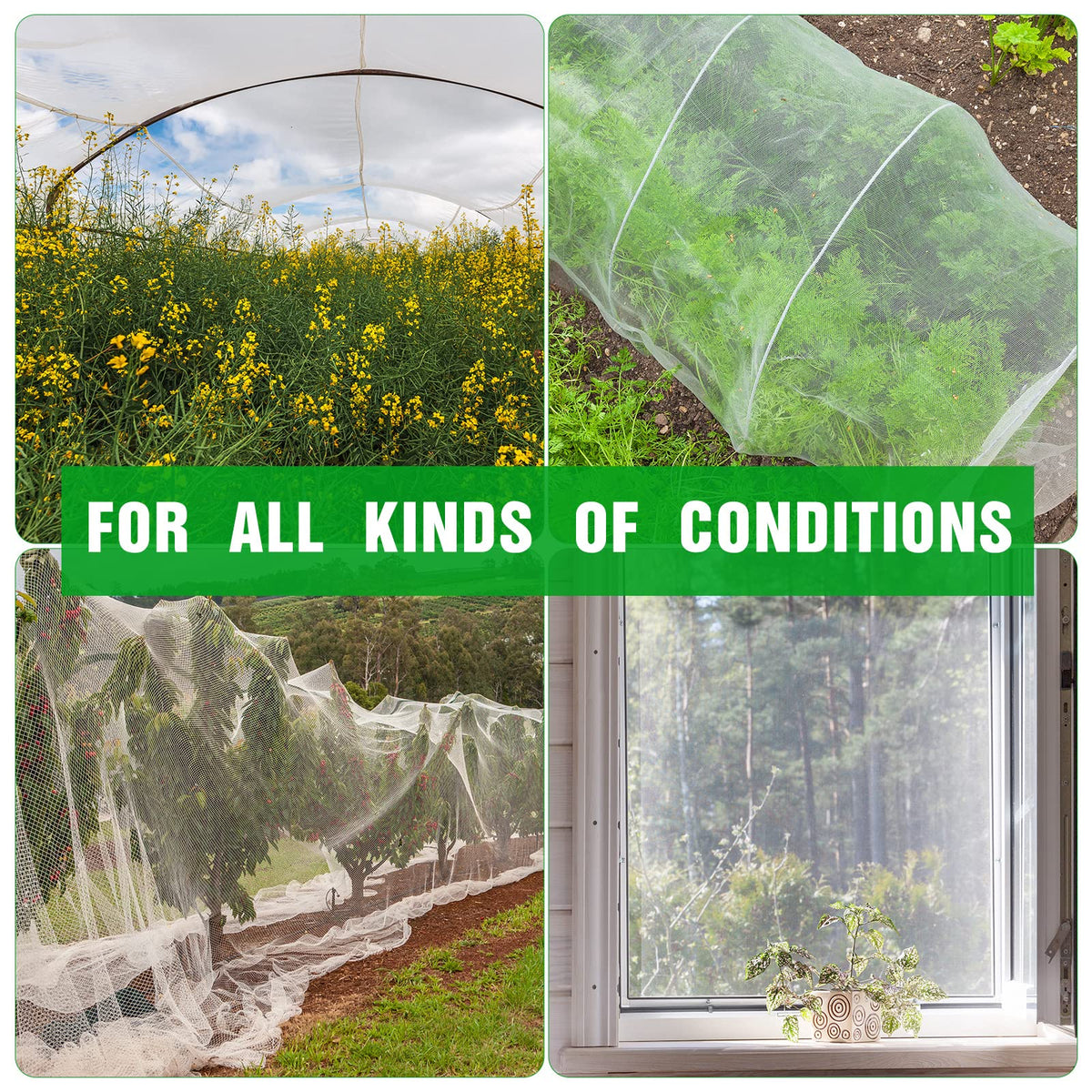 Woanger outdoor patio netting protecting potted plants and herbs
