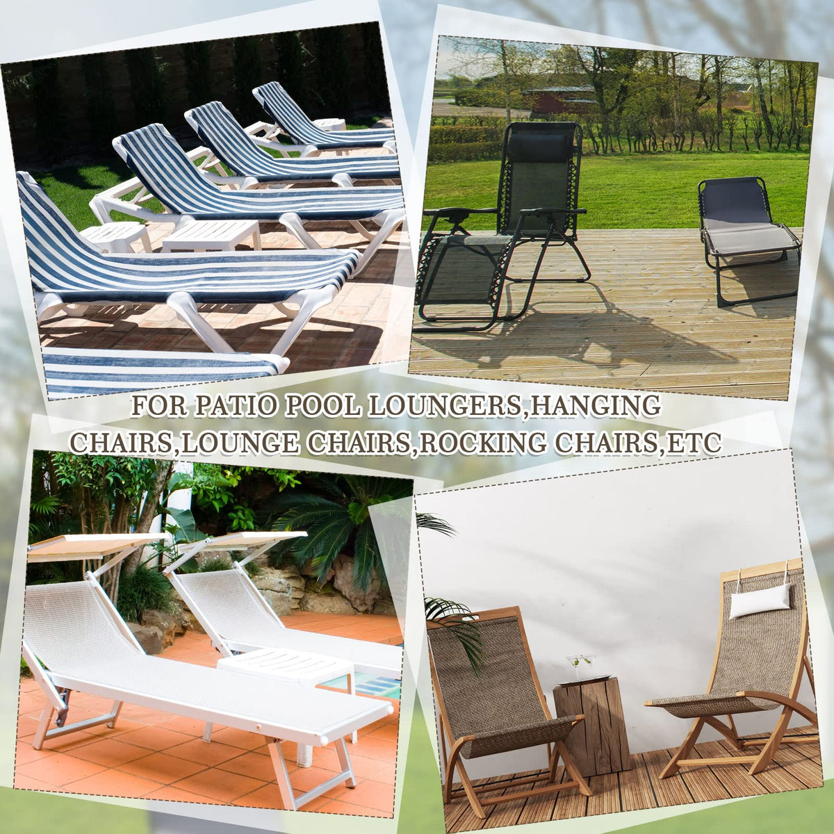 Woanger patio chair spline replacement in use to secure fabric to rails