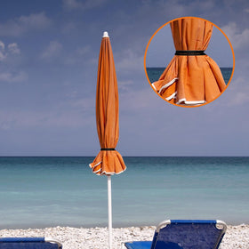 Woanger patio umbrella bungee ball strap provides reliable hold in windy outdoor conditions