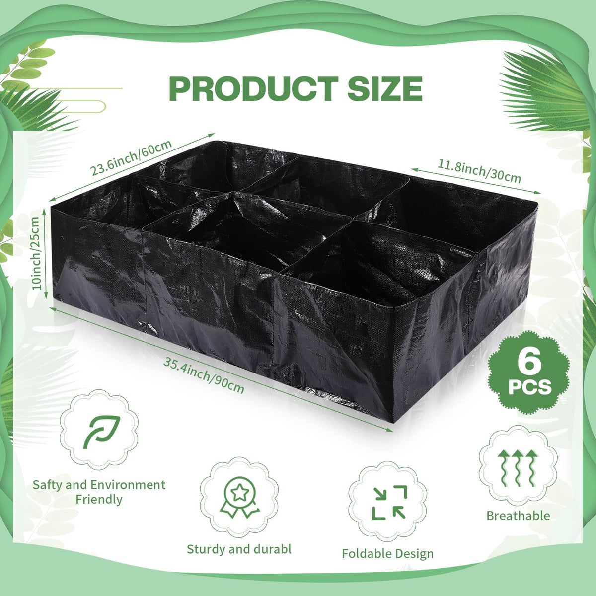 Woanger six-grid dividers help separate different plant types clearly.