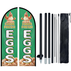 WOANIXY Farm Fresh Eggs flag with double-sided readability for roadside display.