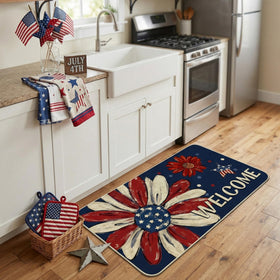 Woaoce floral patriotic pattern adds charm and seasonal character to entrances.