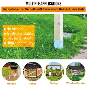 WOCEPU adjustable-fit protector provides full coverage for fence and mailbox posts.