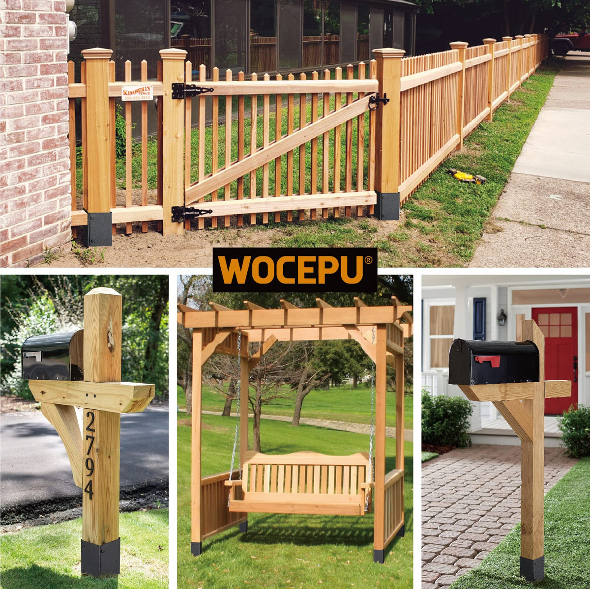 WOCEPU two-pack shown for protecting multiple posts in a yard