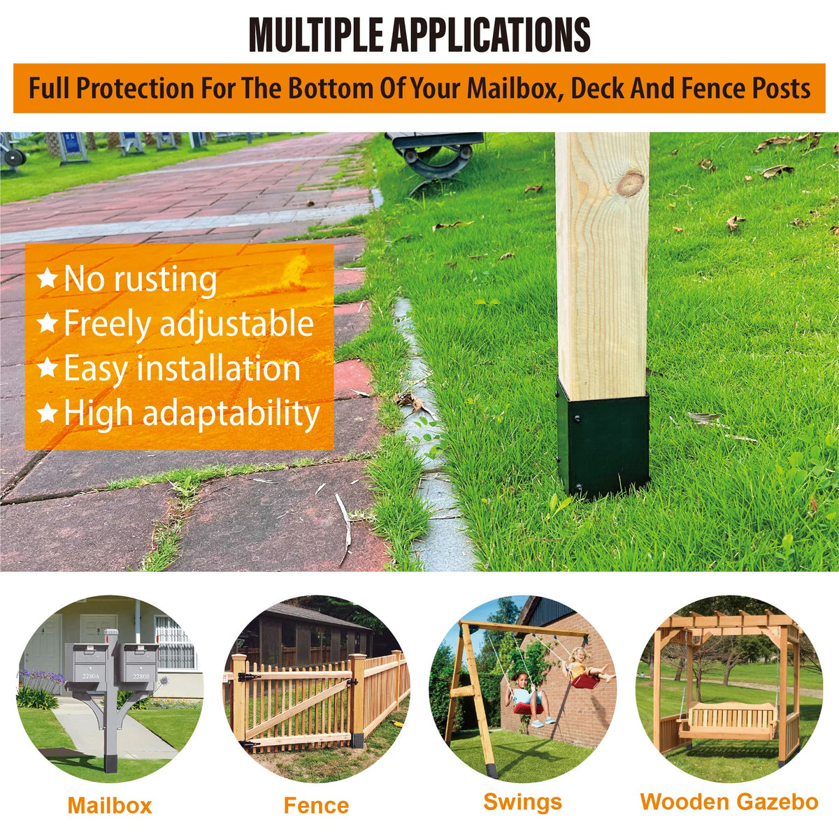WOCEPU wrapped post protector demonstrates seamless fit around a fence post