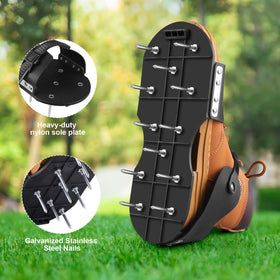 Wodesid lawn aerator shoes highlighting durable nylon sole and PU leather upper
