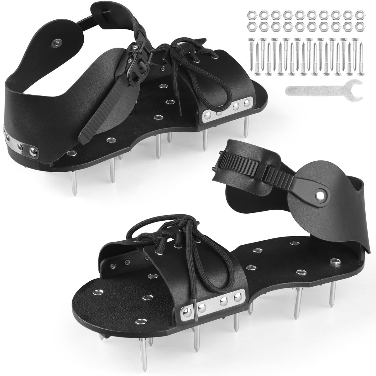 Wodesid lightweight lawn aerator shoes designed for easy storage and use.
