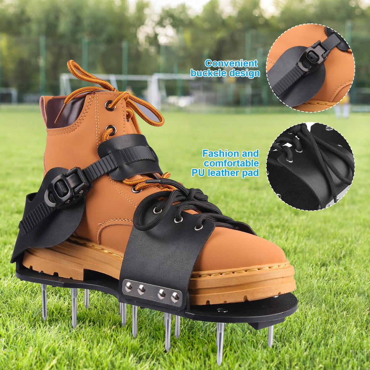 Wodesid slip-resistant sole provides stability on damp grass.