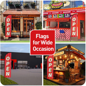WODICY Open feather flag kit with 6 rods enables quick setup.